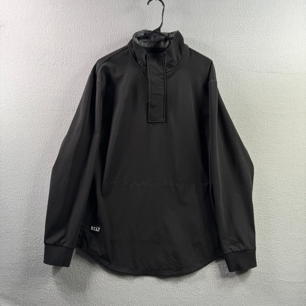 BYLT Jacket Mens Large Black Elite Fairway Pullover Golf Stretch Magnetic Snaps